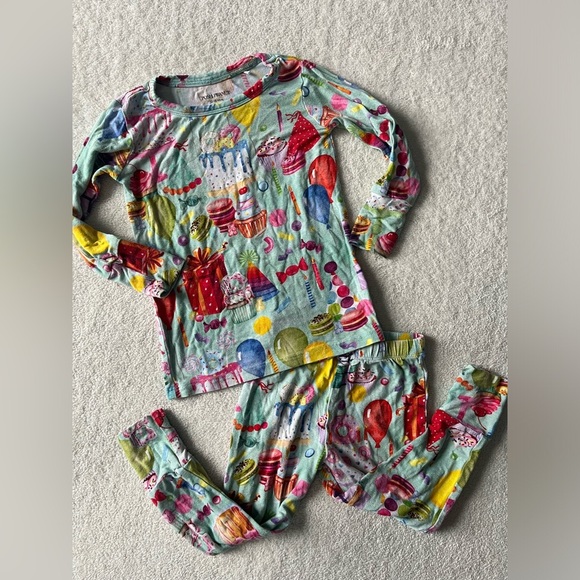 Posh Peanut Other - Posh Peanut “Happy Birthday” party bamboo pajama set, cake macarons sz 12-18 mos